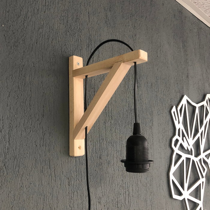 Opviq Pp128 Lámpara de pared de madera negra Opviq Pp128 Lámpara de pared de madera negra